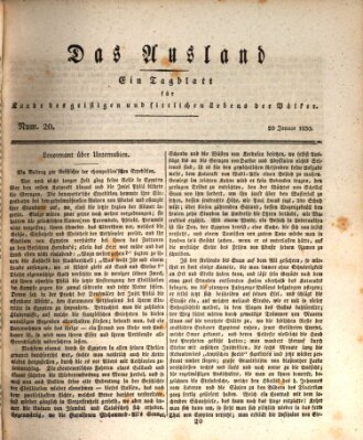 Das Ausland Mittwoch 20. Januar 1830