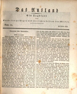 Das Ausland Freitag 22. Januar 1830