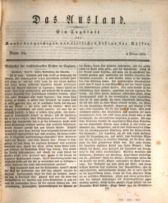 Das Ausland Mittwoch 3. Februar 1830