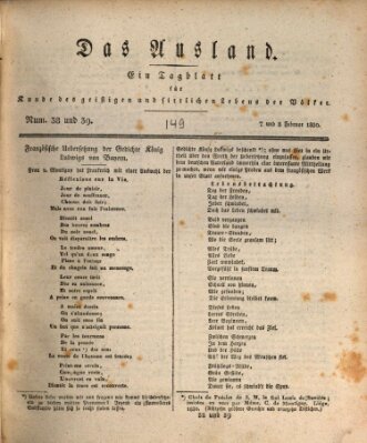 Das Ausland Sonntag 7. Februar 1830