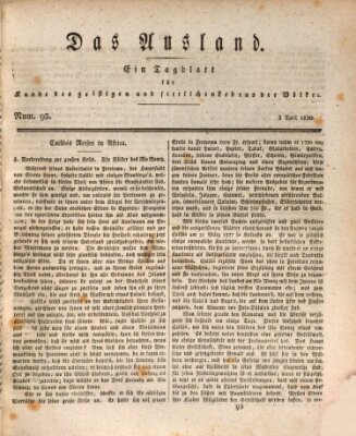 Das Ausland Samstag 3. April 1830