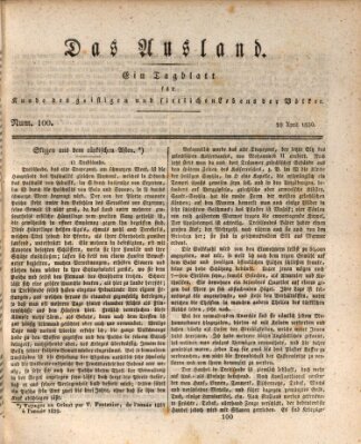 Das Ausland Samstag 10. April 1830