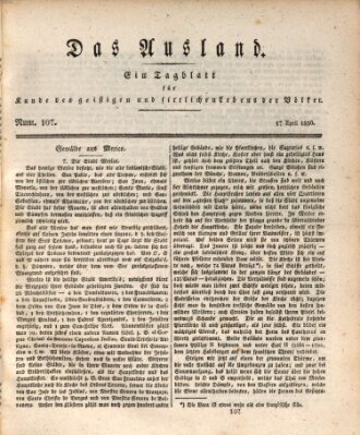 Das Ausland Samstag 17. April 1830