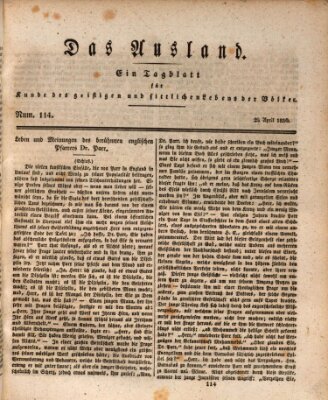 Das Ausland Samstag 24. April 1830