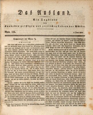 Das Ausland Donnerstag 3. Juni 1830