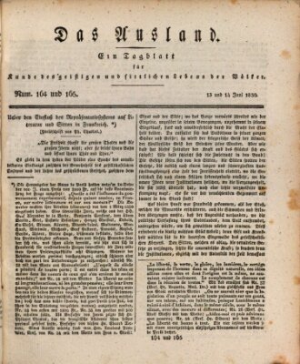 Das Ausland Montag 14. Juni 1830