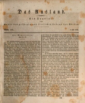 Das Ausland Samstag 3. Juli 1830