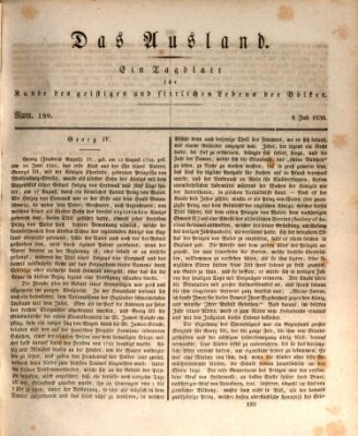 Das Ausland Donnerstag 8. Juli 1830