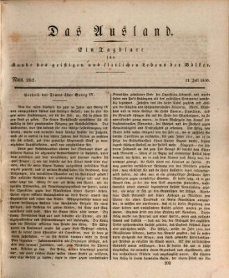 Das Ausland Mittwoch 21. Juli 1830