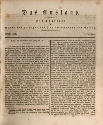 Das Ausland Freitag 23. Juli 1830