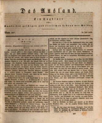 Das Ausland Montag 26. Juli 1830