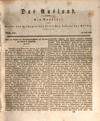 Das Ausland Mittwoch 28. Juli 1830