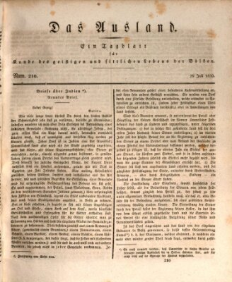 Das Ausland Donnerstag 29. Juli 1830