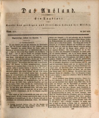 Das Ausland Freitag 30. Juli 1830