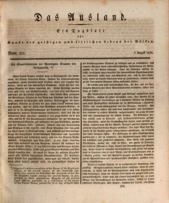 Das Ausland Montag 9. August 1830