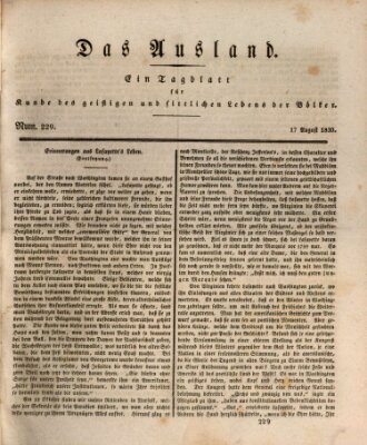 Das Ausland Dienstag 17. August 1830