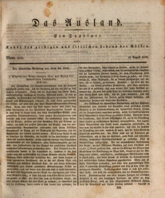 Das Ausland Montag 23. August 1830