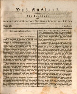 Das Ausland Dienstag 24. August 1830