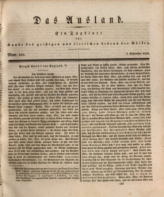 Das Ausland Freitag 3. September 1830