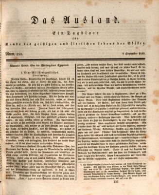 Das Ausland Donnerstag 9. September 1830