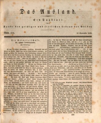 Das Ausland Montag 13. September 1830