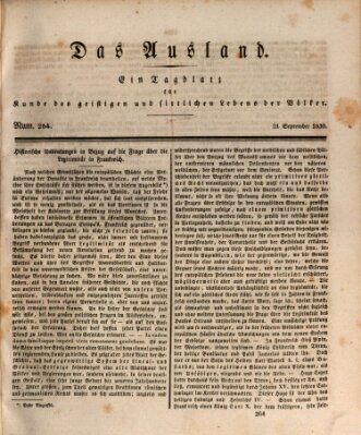 Das Ausland Dienstag 21. September 1830