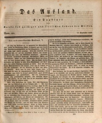 Das Ausland Samstag 25. September 1830