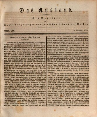 Das Ausland Sonntag 26. September 1830