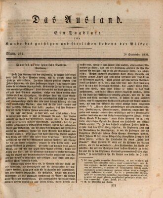 Das Ausland Dienstag 28. September 1830