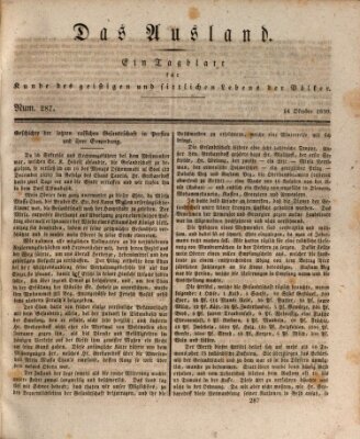 Das Ausland Donnerstag 14. Oktober 1830