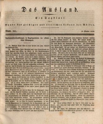 Das Ausland Donnerstag 28. Oktober 1830