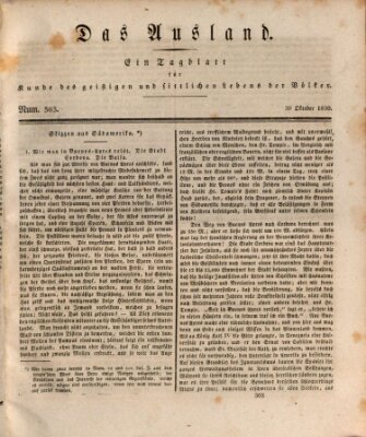 Das Ausland Samstag 30. Oktober 1830