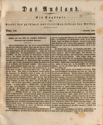 Das Ausland Dienstag 2. November 1830