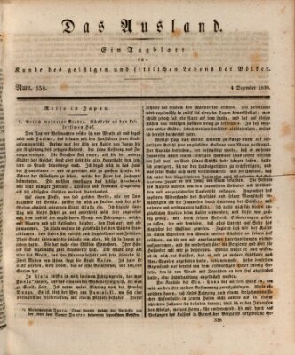 Das Ausland Samstag 4. Dezember 1830