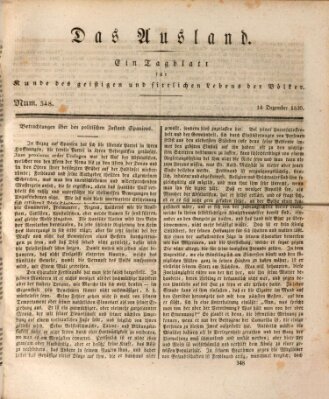 Das Ausland Dienstag 14. Dezember 1830