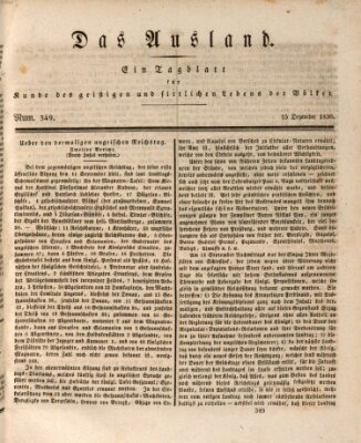 Das Ausland Mittwoch 15. Dezember 1830