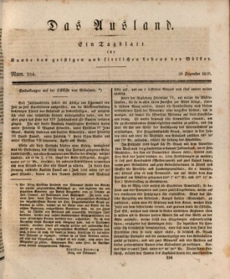 Das Ausland Montag 20. Dezember 1830