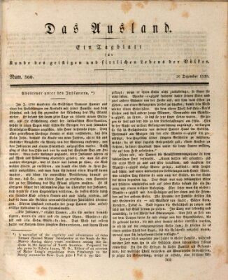 Das Ausland Sonntag 26. Dezember 1830