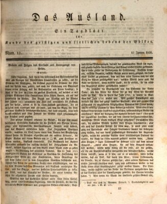 Das Ausland Mittwoch 12. Januar 1831