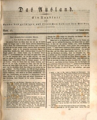 Das Ausland Donnerstag 13. Januar 1831