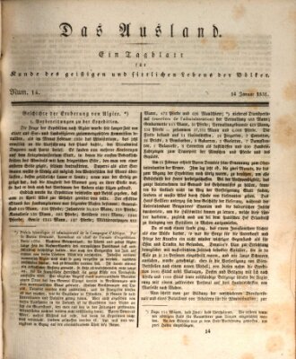 Das Ausland Freitag 14. Januar 1831