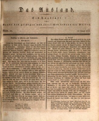 Das Ausland Sonntag 16. Januar 1831