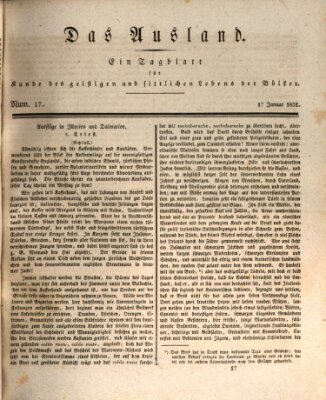 Das Ausland Montag 17. Januar 1831