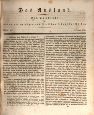 Das Ausland Donnerstag 20. Januar 1831