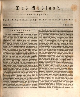 Das Ausland Sonntag 23. Januar 1831