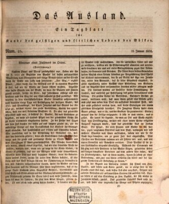 Das Ausland Dienstag 25. Januar 1831