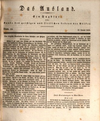 Das Ausland Freitag 28. Januar 1831