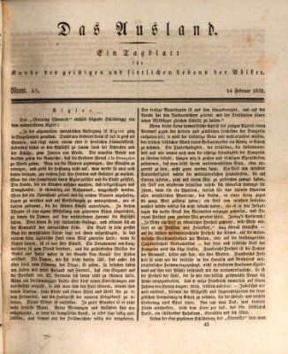 Das Ausland Montag 14. Februar 1831