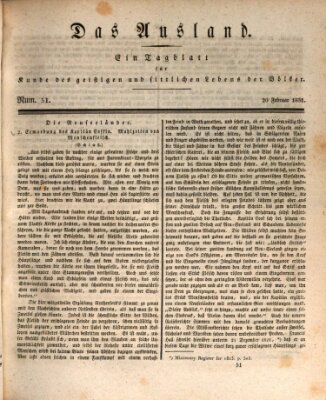 Das Ausland Sonntag 20. Februar 1831