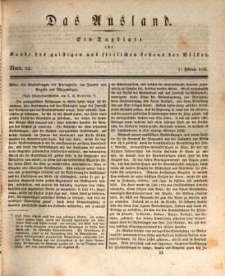 Das Ausland Montag 21. Februar 1831